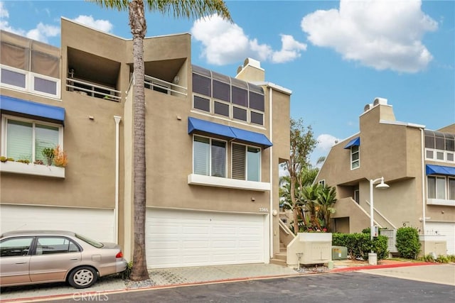 view of property with a garage