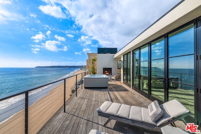 balcony with a water view