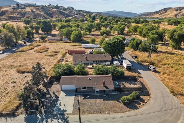 aerial view with a mountain view