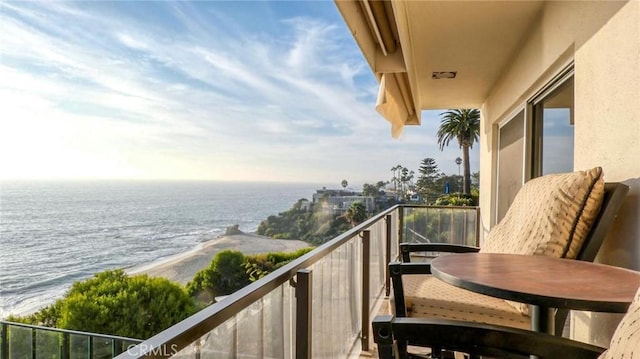 balcony with a water view