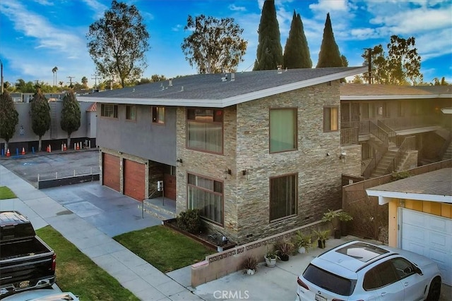 view of property featuring a garage