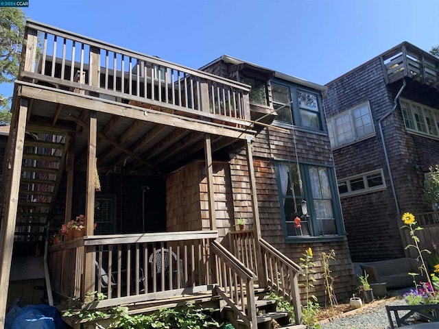 rear view of house with a deck