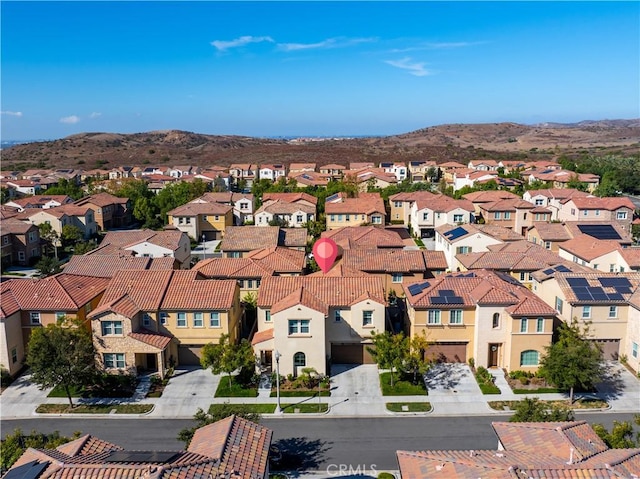 aerial view with a mountain view