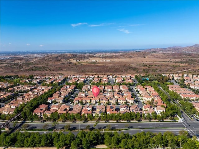 bird's eye view featuring a mountain view