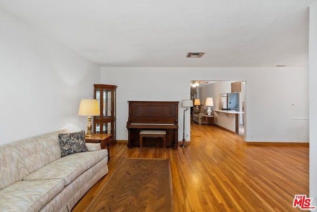 living room featuring wood-type flooring