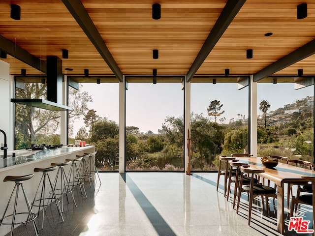 view of patio / terrace with a bar