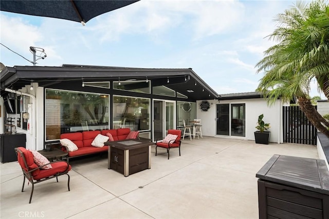 view of patio with an outdoor living space