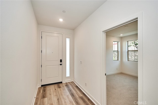 entryway featuring light hardwood / wood-style flooring