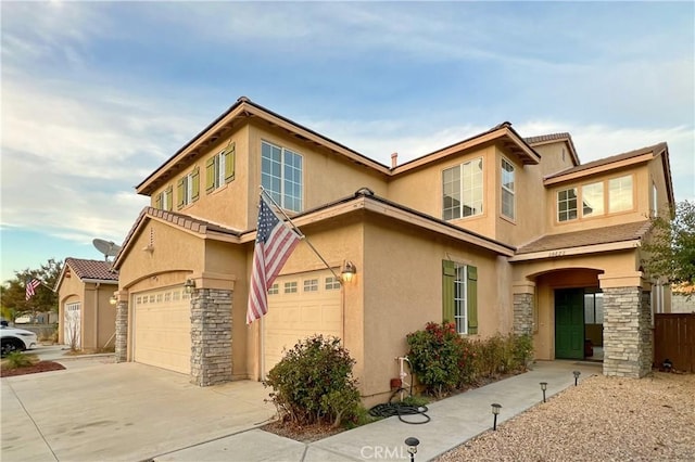 view of front of house with a garage