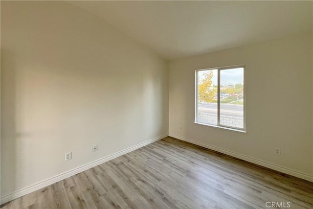 empty room featuring light wood-type flooring