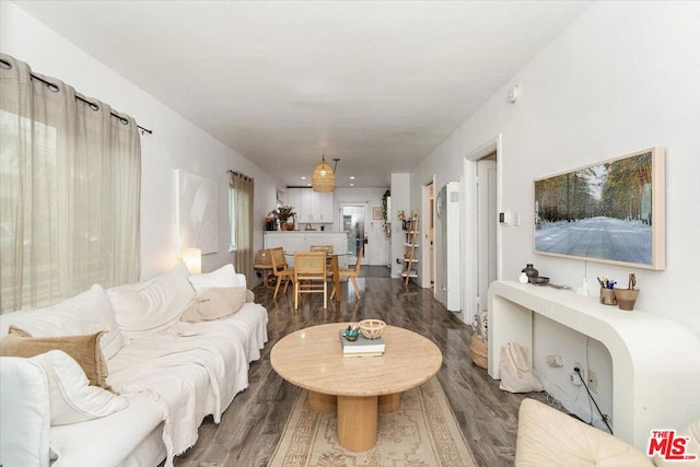 living room featuring hardwood / wood-style floors