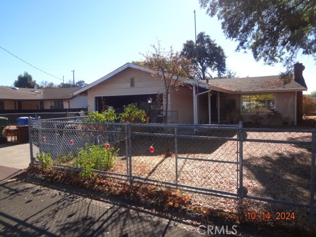 view of single story home