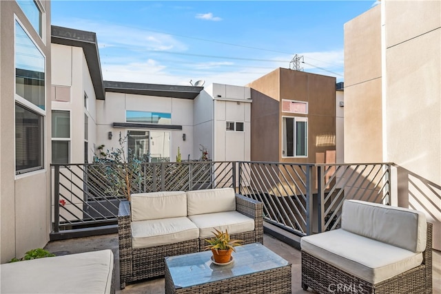 balcony featuring an outdoor living space