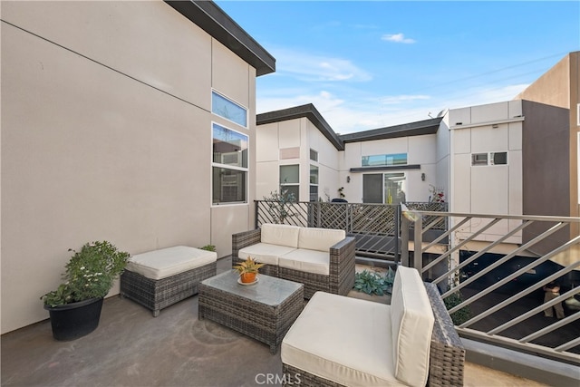 view of patio with an outdoor living space