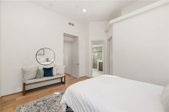 bedroom featuring light hardwood / wood-style flooring