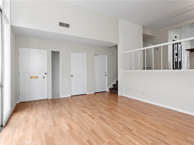 unfurnished room featuring light hardwood / wood-style flooring