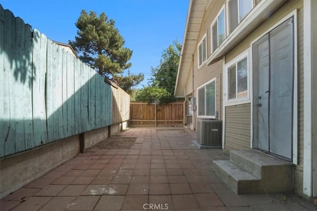 view of patio / terrace featuring central AC unit