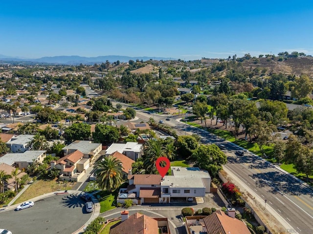 bird's eye view featuring a mountain view