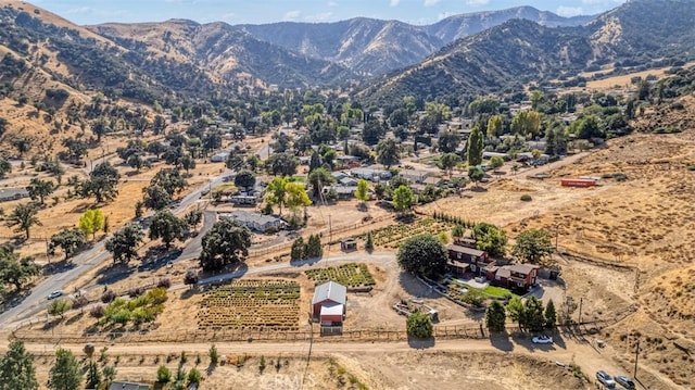 bird's eye view with a mountain view