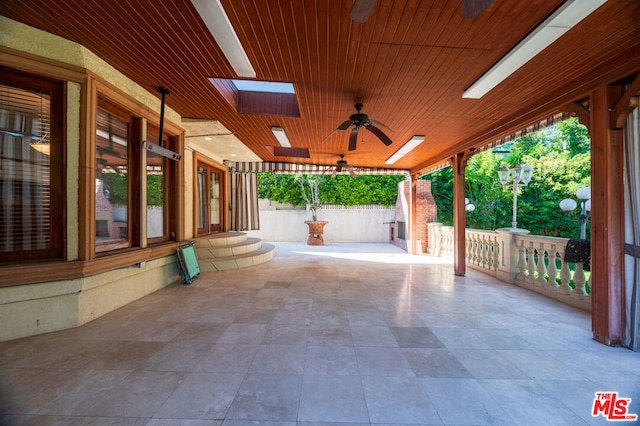 view of patio / terrace featuring ceiling fan