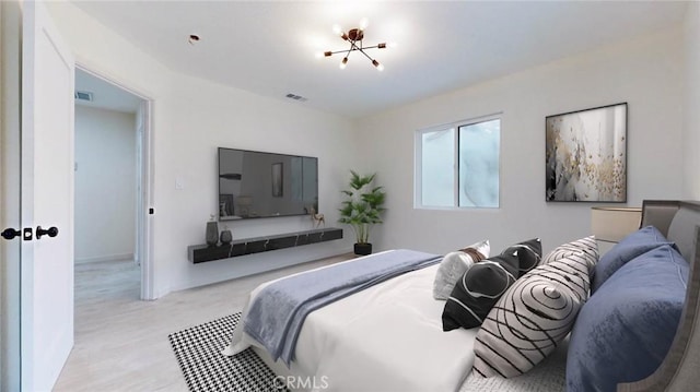 bedroom featuring visible vents