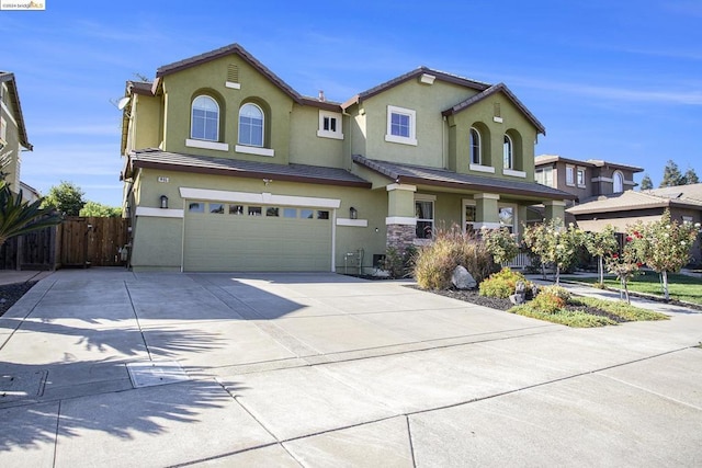 view of front of home with a garage