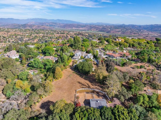 bird's eye view featuring a mountain view