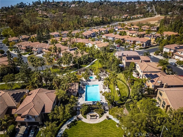 drone / aerial view with a residential view