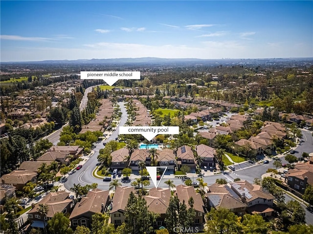 birds eye view of property featuring a residential view