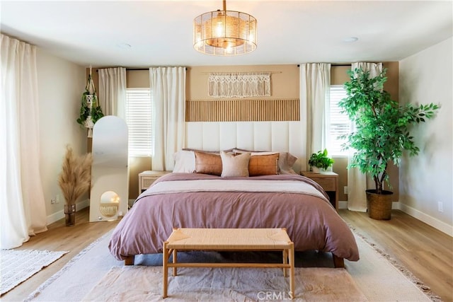 bedroom featuring light hardwood / wood-style floors