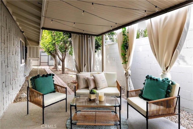 view of patio with outdoor lounge area