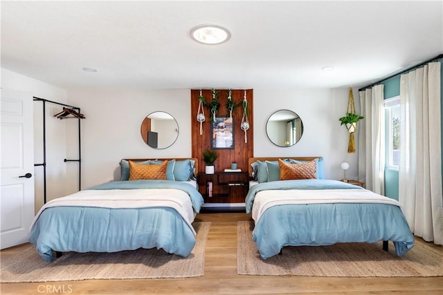 bedroom featuring light hardwood / wood-style flooring