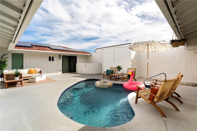 view of pool featuring an outdoor hangout area and a patio area