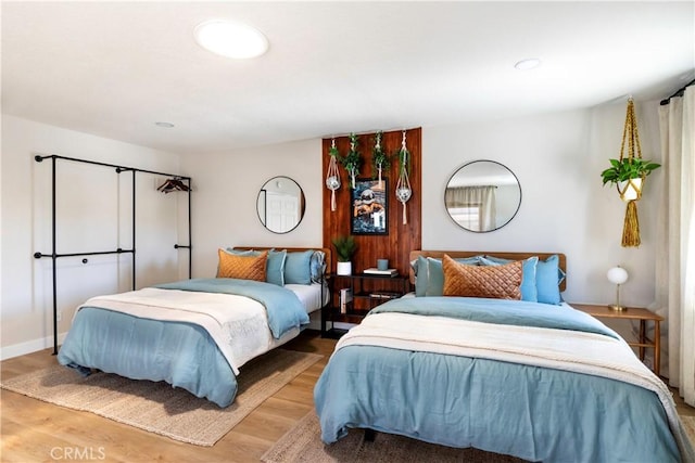 bedroom featuring light hardwood / wood-style flooring