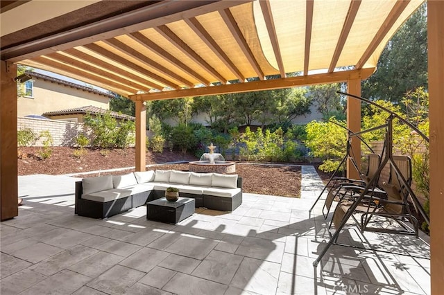 view of patio with an outdoor hangout area