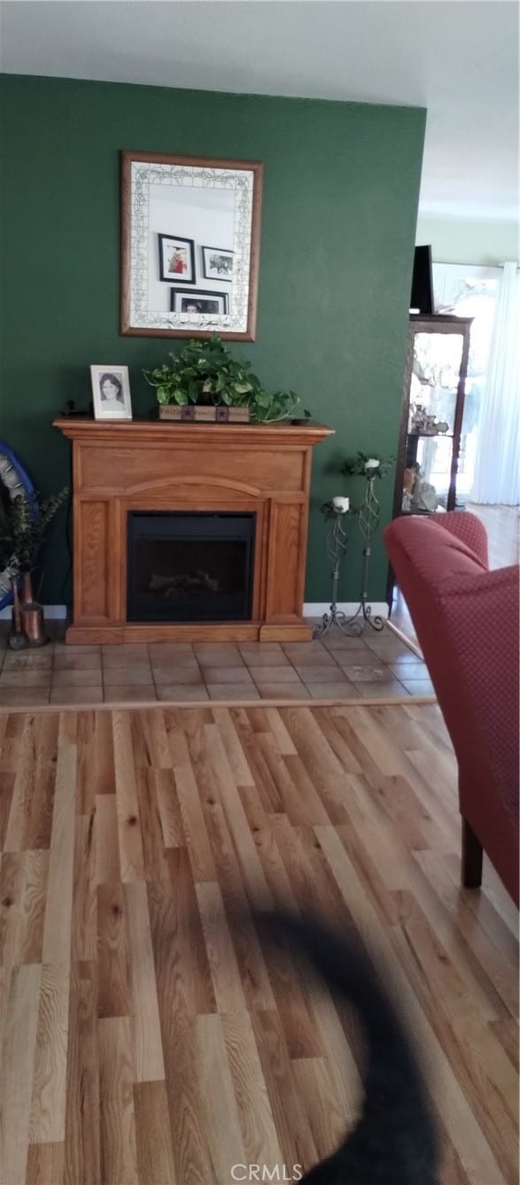 living room featuring light wood-type flooring