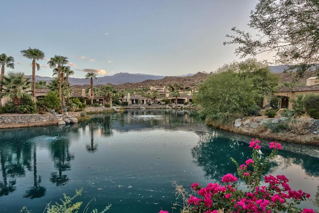 property view of water featuring a mountain view