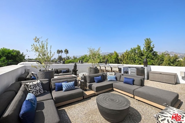 view of patio / terrace with an outdoor living space