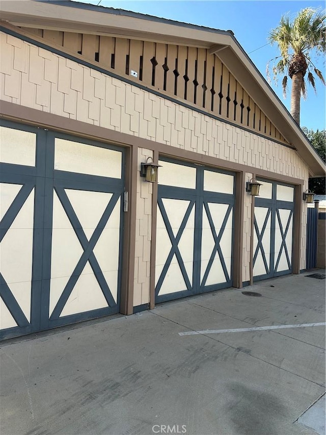 view of outdoor structure with a garage