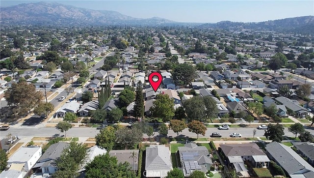 drone / aerial view with a mountain view