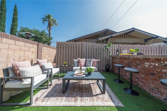 view of patio / terrace featuring an outdoor hangout area