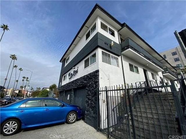 view of property featuring a garage