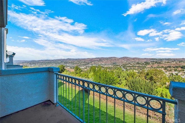 balcony with a mountain view