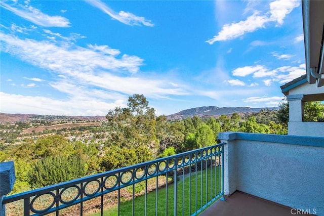 balcony with a mountain view