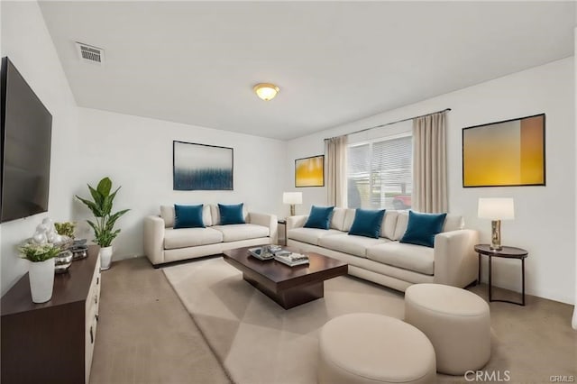 living area with visible vents
