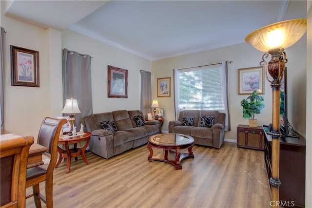 living room with hardwood / wood-style flooring