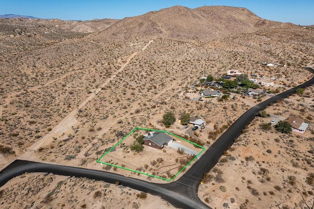 aerial view with a mountain view