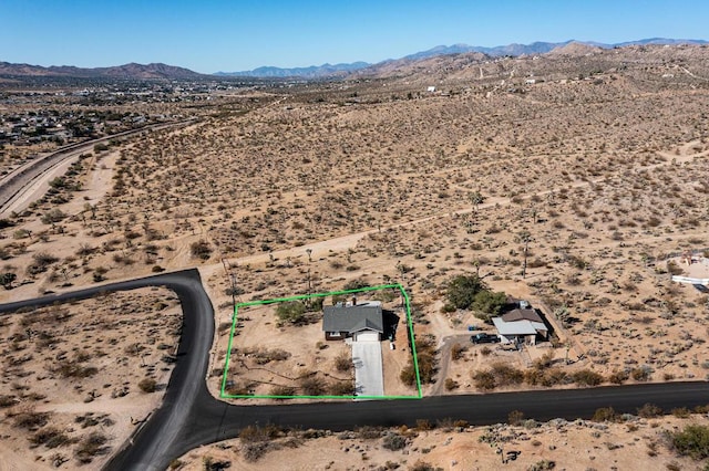 drone / aerial view with a mountain view