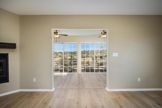 interior space with light hardwood / wood-style flooring