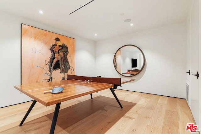 office space featuring light hardwood / wood-style floors